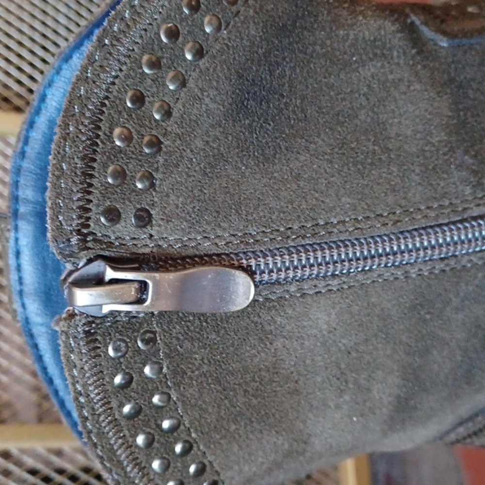 L'Artiste - Sarita Spring Step Green Suede Leather Western/Boho Boots EUC - Picture 7 of 14